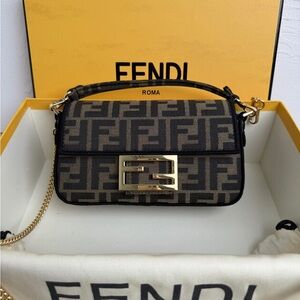 Fendi Black and Tan Shoulder Bag